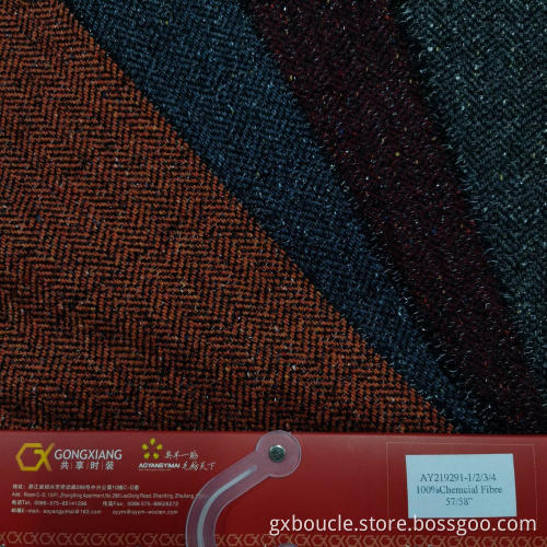 Woolen boucle herringbone with dot yarn fabric